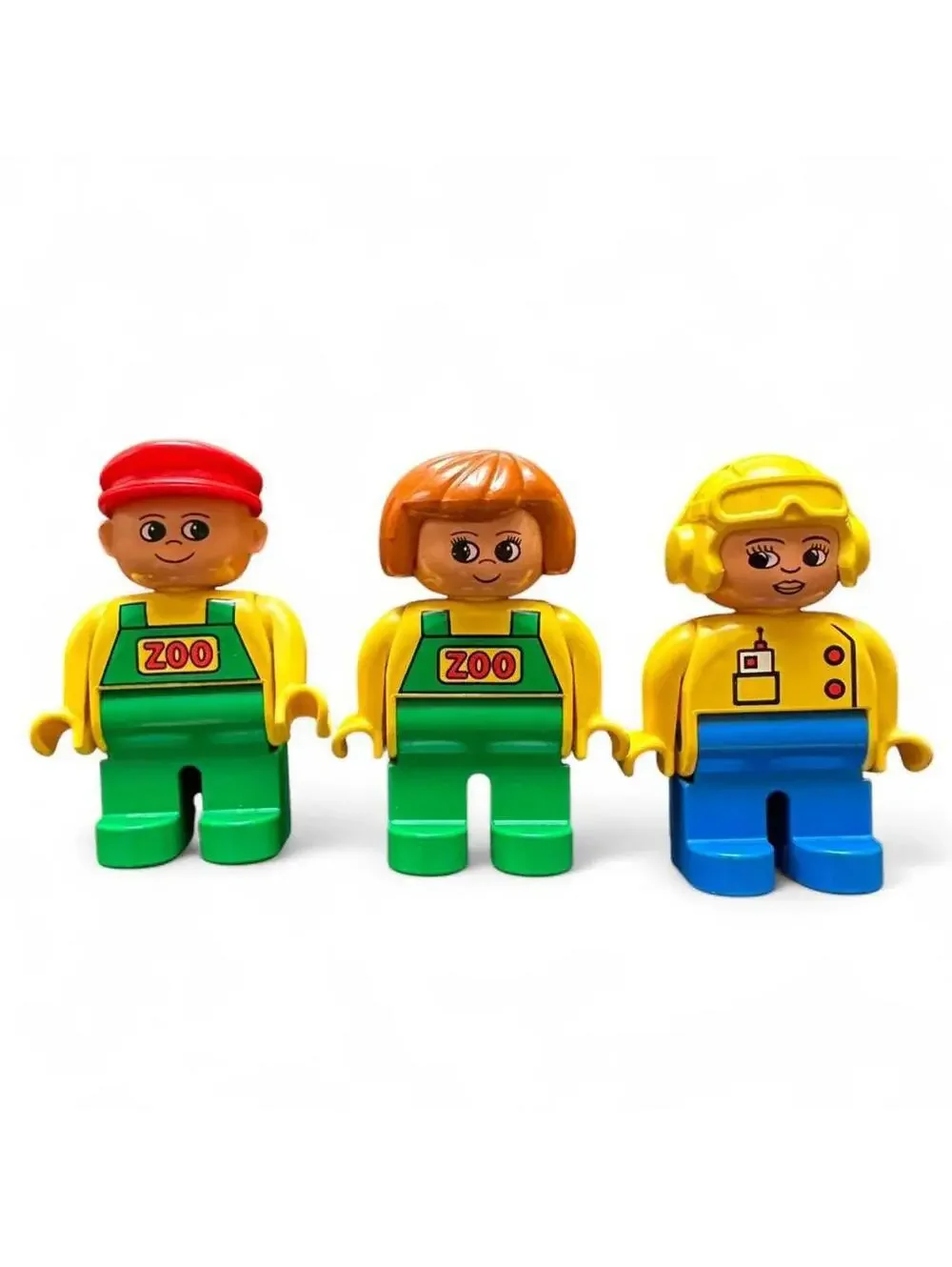 Vintage LEGO DUPLO Figures Lot Zoo Keepers Pilot Mechanic 1990s 3pc